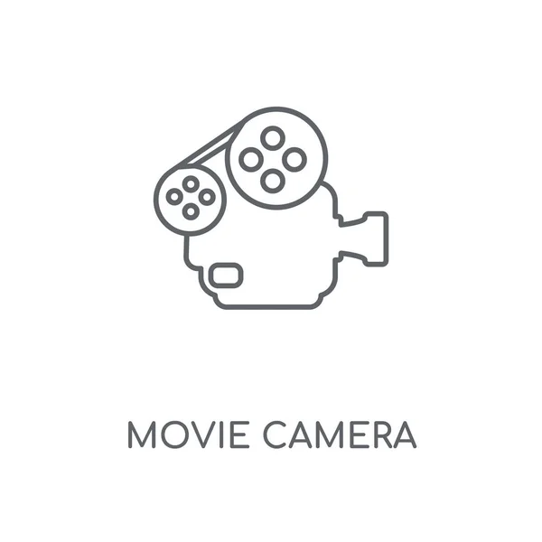 电影相机线性图标 电影相机概念笔画符号设计 薄的图形元素向量例证 在白色背景上的轮廓样式 Eps — 图库矢量图片