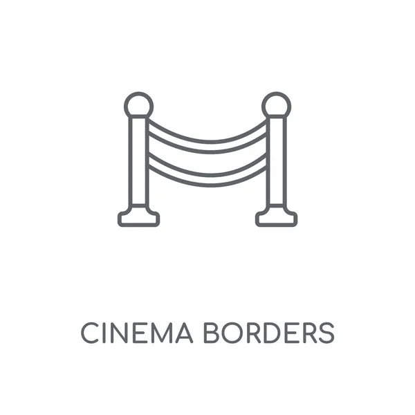 Cine Bordea Icono Lineal Cinema Bordes Concepto Trazo Símbolo Diseño — Vector de stock