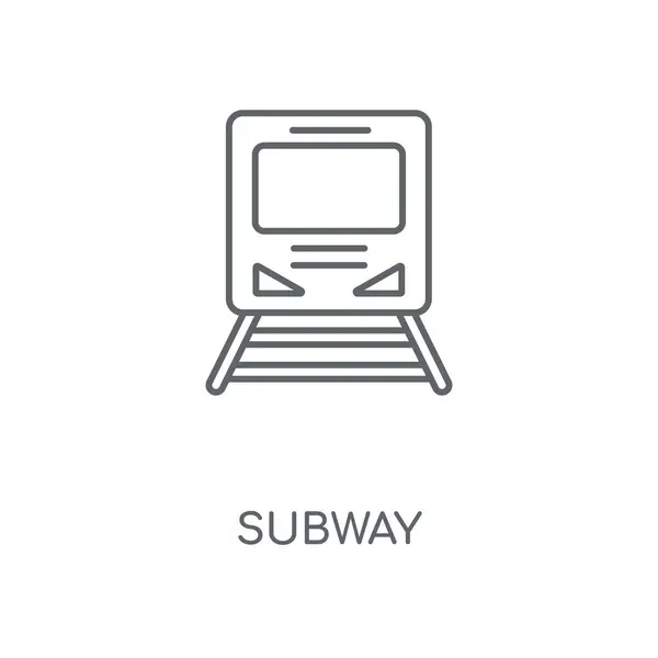 Ícone Linear Metrô Design Símbolo Traço Conceito Metrô Elementos Gráficos — Vetor de Stock