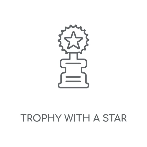Trofeum Gwiazda Ikona Liniowej Trofeum Projekt Symbol Gwiazdy Koncepcji Obrysu — Wektor stockowy
