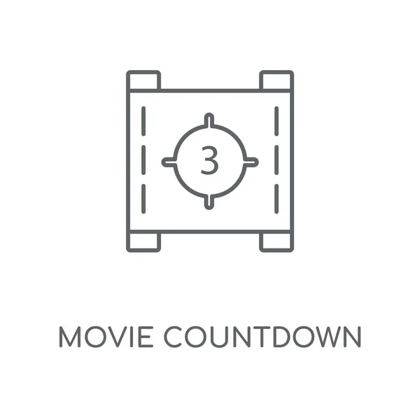 Movie Countdown Linear Icon Movie Countdown Concept Stroke Symbol Design — Stock Vector