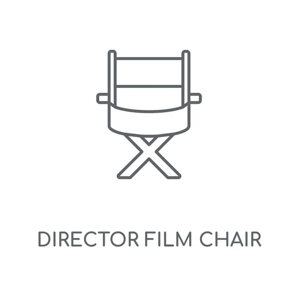 Director Silla Cine Icono Lineal Director Silla Cine Concepto Trazo — Vector de stock