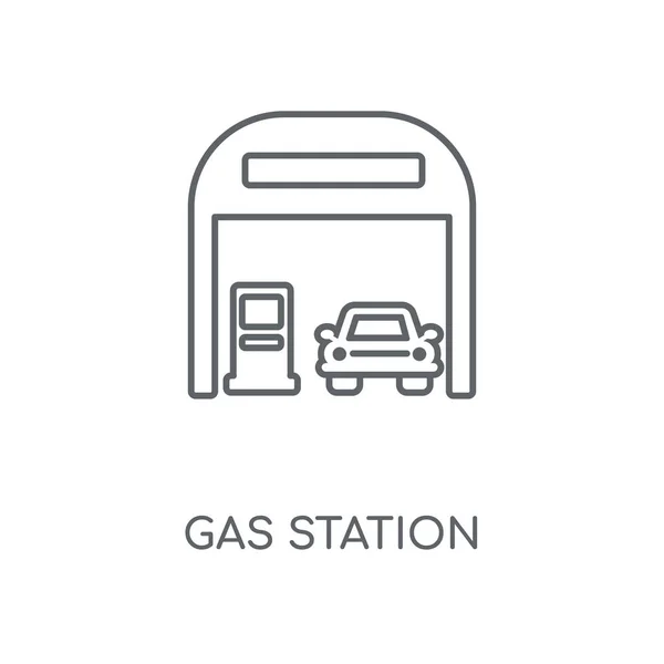 Tankstelle Lineares Symbol Tankstellenkonzept Mit Symboldesign Dünne Grafische Elemente Vektorillustration — Stockvektor