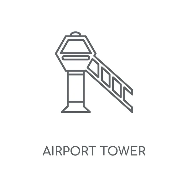 Icono Lineal Torre Del Aeropuerto Diseño Símbolo Carrera Concepto Torre — Vector de stock
