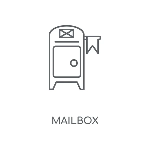 Mailbox Lineares Symbol Briefkasten Konzept Strich Symbol Design Dünne Grafische — Stockvektor