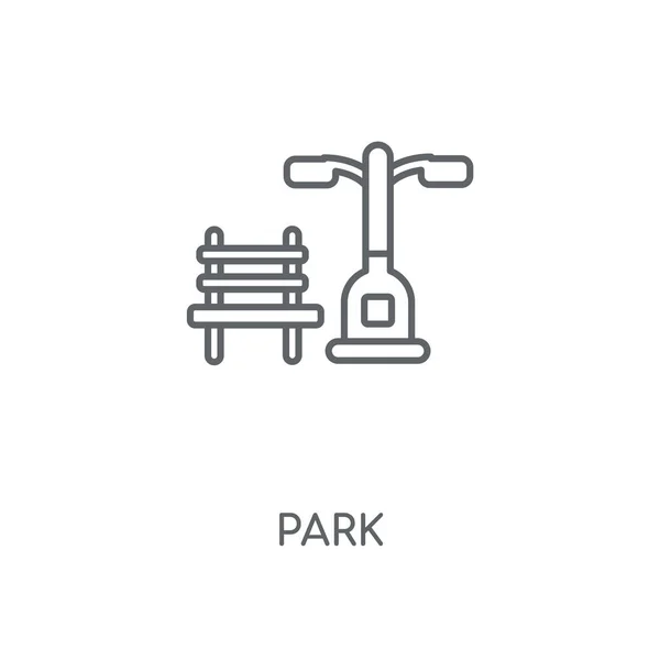 Estacione Icono Lineal Diseño Símbolo Carrera Concepto Parque Elementos Gráficos — Vector de stock