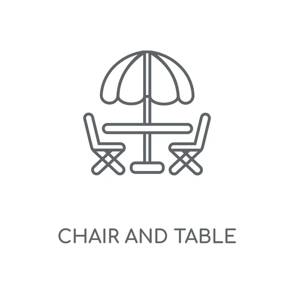 Lineares Symbol Für Stuhl Und Tisch Stuhl Und Tischkonzept Streichen — Stockvektor