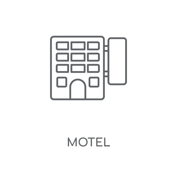 Motel Doğrusal Simgesi Motel Kavramı Kontur Sembolü Tasarım Nce Grafik — Stok Vektör