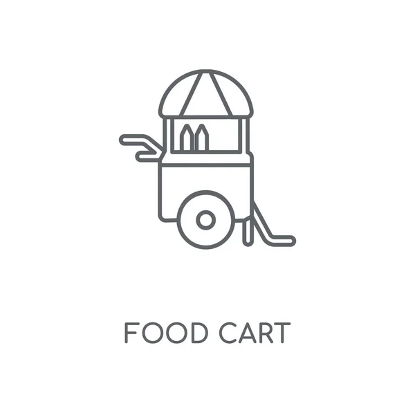 Линейная Иконка Тележки Концепция Food Cart Дизайн Символов Тонкие Графические — стоковый вектор