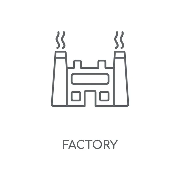 工場線形アイコン 工場コンセプト ストローク シンボル デザイン 薄いグラフィック要素ベクトル イラスト 白い背景 Eps の概要パターン — ストックベクタ