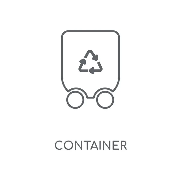 Ícone Linear Recipiente Container Design Símbolo Curso Conceito Elementos Gráficos — Vetor de Stock
