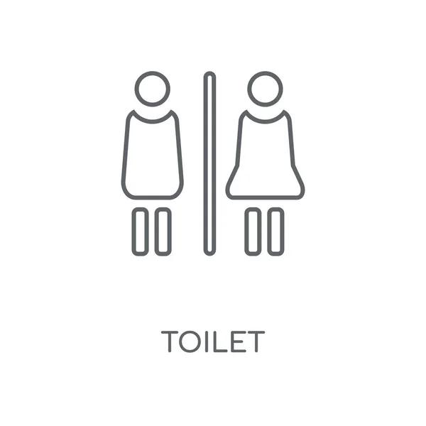 トイレ線形アイコン トイレ コンセプト ストローク シンボル デザイン 薄いグラフィック要素ベクトル イラスト 白い背景 Eps — ストックベクタ