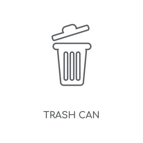 Trash Can Linear Icon Trash Can Concept Stroke Symbol Design — Stock Vector