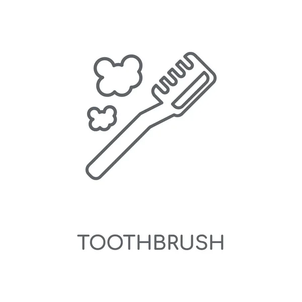 Toothbrush Linear Icon Toothbrush Concept Stroke Symbol Design Thin Graphic — Stock Vector