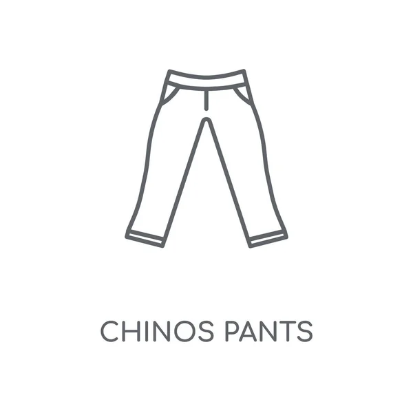 Pantalon Chinos Icône Linéaire Chinos Pantalon Concept Course Symbole Design — Image vectorielle