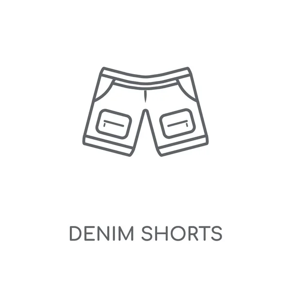 Ikon Linier Denim Shorts Desain Simbol Coretan Konsep Denim Shorts - Stok Vektor