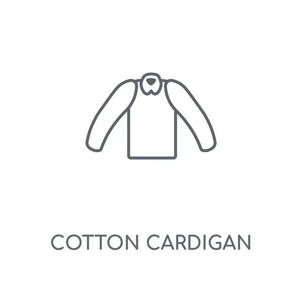 Katoenen Cardigan Lineaire Pictogram Katoenen Cardigan Beroerte Symbool Conceptontwerp Dunne — Stockvector