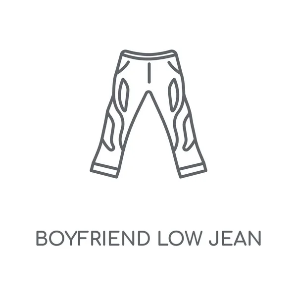 Ikon Linier Low Jean Pacar Desain Simbol Coretan Boyfriend Low - Stok Vektor