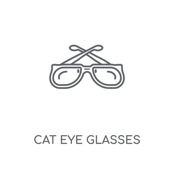 Cat Eye Glasses Linear Icon Cat Eye Glasses Concept Stroke — Stock Vector