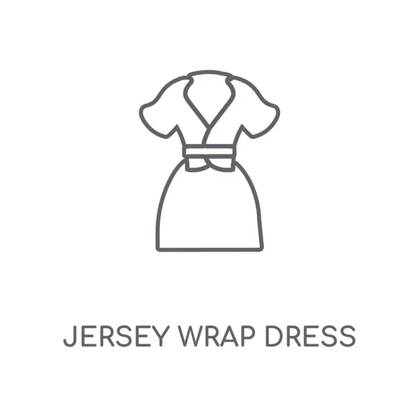 Jersey Wrap Elbise Doğrusal Simgesi Jersey Wrap Elbise Kavramı Kontur — Stok Vektör