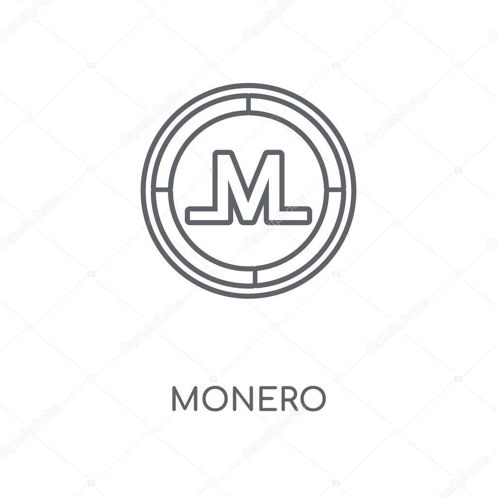 Monero linear icon. Monero concept stroke symbol design. Thin graphic elements vector illustration, outline pattern on a white background, eps 10.