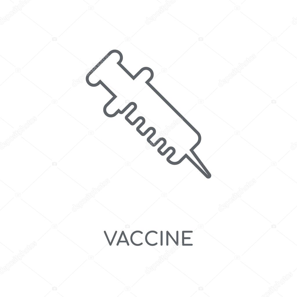 Vaccine linear icon. Vaccine concept stroke symbol design. Thin graphic elements vector illustration, outline pattern on a white background, eps 10.