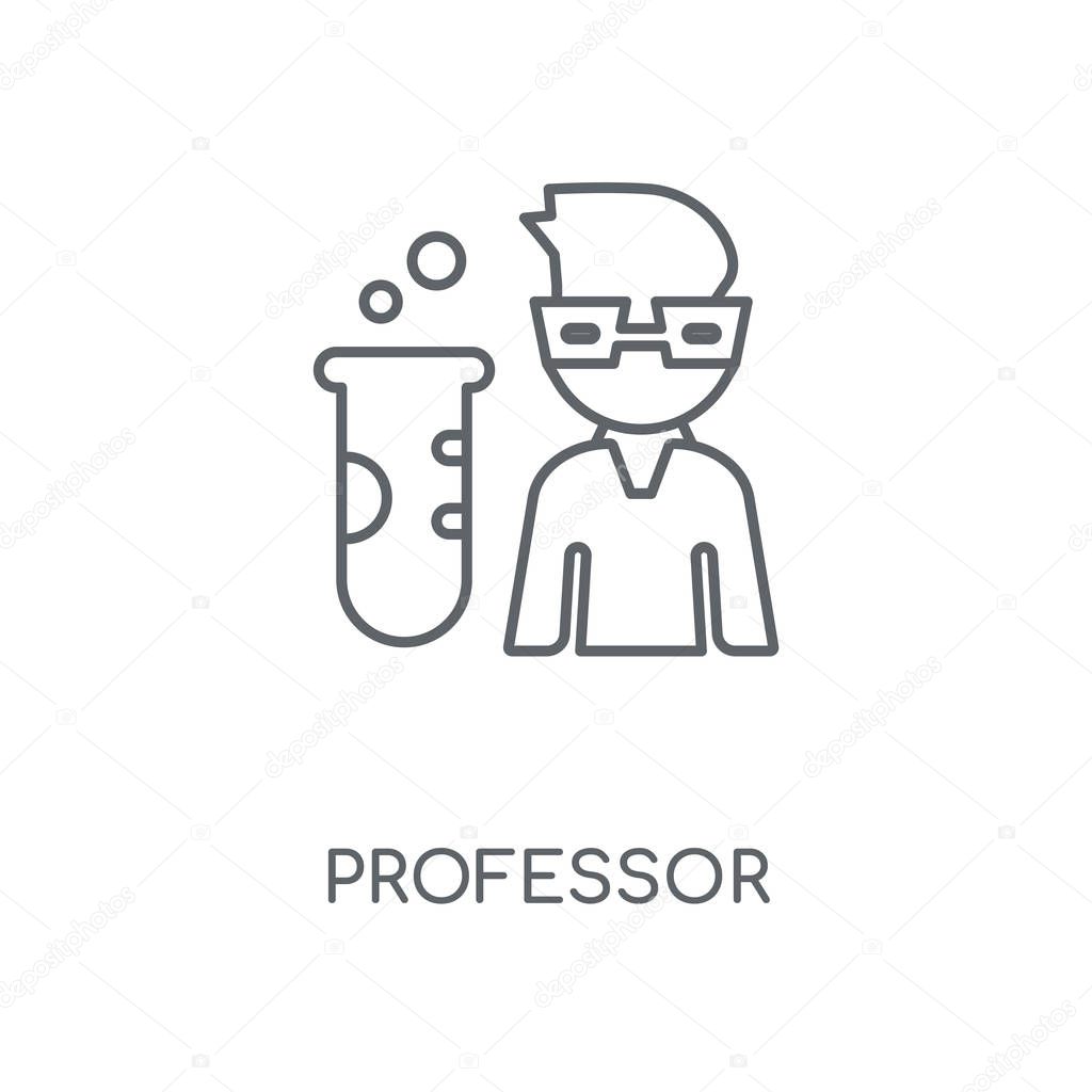Professor linear icon. Professor concept stroke symbol design. Thin graphic elements vector illustration, outline pattern on a white background, eps 10.