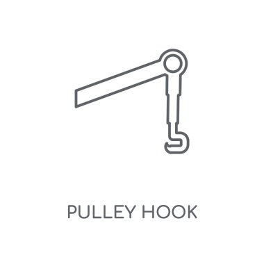 Kasnak kanca doğrusal simgesi. Kasnak kanca kavramı kontur sembolü tasarım. İnce grafik öğeleri illüstrasyon, beyaz bir arka plan, eps 10 anahat desen vektör.