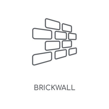 Brickwall doğrusal simgesi. Brickwall kavramı kontur sembolü tasarım. İnce grafik öğeleri illüstrasyon, beyaz bir arka plan, eps 10 anahat desen vektör.