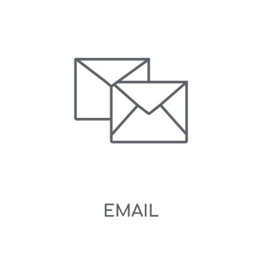 E-posta doğrusal simgesi. E-posta kavramı kontur sembolü tasarım. İnce grafik öğeleri illüstrasyon, beyaz bir arka plan, eps 10 anahat desen vektör.
