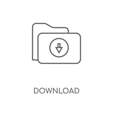 Doğrusal simgesini indirin. Kavramı kontur sembolü tasarım indir. İnce grafik öğeleri illüstrasyon, beyaz bir arka plan, eps 10 anahat desen vektör.