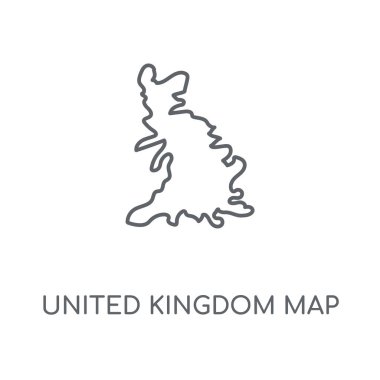 İngiltere harita doğrusal simgesi. İngiltere harita kavramı kontur sembolü tasarım. İnce grafik öğeleri illüstrasyon, beyaz bir arka plan, eps 10 anahat desen vektör.