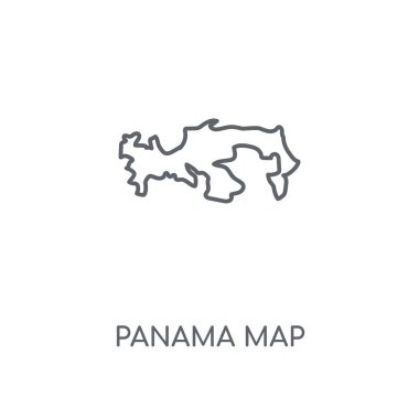 Panama harita doğrusal simgesi. Panama harita kavramı kontur sembolü tasarım. İnce grafik öğeleri illüstrasyon, beyaz bir arka plan, eps 10 anahat desen vektör.