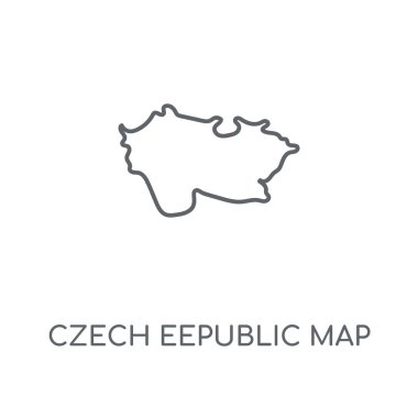 Çek Eepublic harita doğrusal simgesi. Çek Eepublic harita kavramı kontur sembolü tasarım. İnce grafik öğeleri illüstrasyon, beyaz bir arka plan, eps 10 anahat desen vektör.