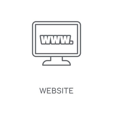 Web sitesi doğrusal simge. Web sitesi kavramı kontur sembol tasarımı. İnce grafik öğeleri illüstrasyon, beyaz bir arka plan, eps 10 anahat desen vektör.