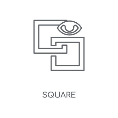 Kare doğrusal simgesi. Kavramı kontur sembolü tasarım kare. İnce grafik öğeleri illüstrasyon, beyaz bir arka plan, eps 10 anahat desen vektör.