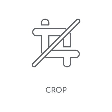 Kırpma doğrusal simgesi. Kırpma kavramı kontur sembolü tasarım. İnce grafik öğeleri illüstrasyon, beyaz bir arka plan, eps 10 anahat desen vektör.