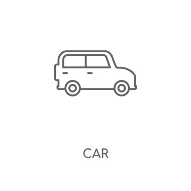 Araba doğrusal simgesi. Araba kavramı kontur sembolü tasarım. İnce grafik öğeleri illüstrasyon, beyaz bir arka plan, eps 10 anahat desen vektör.