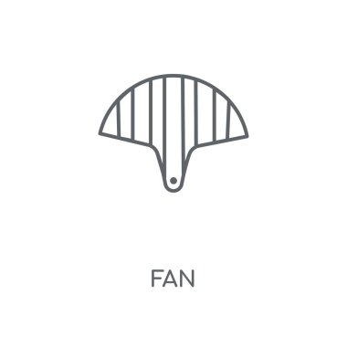 Fan doğrusal simgesi. Fan kavramı kontur sembol tasarımı. İnce grafik öğeleri illüstrasyon, beyaz bir arka plan, eps 10 anahat desen vektör.