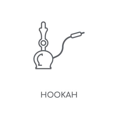 Nargile doğrusal simgesi. Nargile kavramı kontur sembolü tasarım. İnce grafik öğeleri illüstrasyon, beyaz bir arka plan, eps 10 anahat desen vektör.