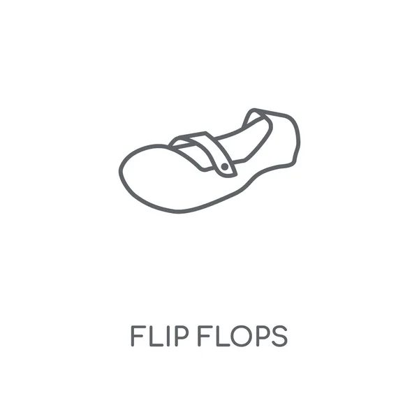 Ikon Linear Flip Flops Flip Flops Konsep Desain Simbol Stroke - Stok Vektor