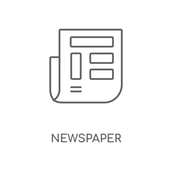 报纸线性图标 报纸概念笔画符号设计 薄的图形元素向量例证 在白色背景上的轮廓样式 Eps — 图库矢量图片