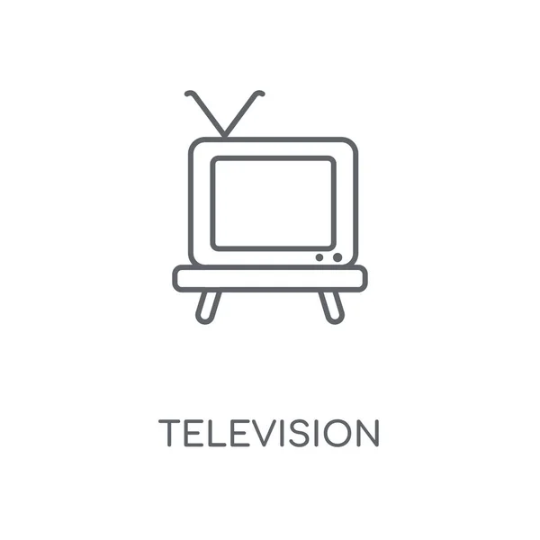 Ícone Linear Televisão Conceito Televisão Design Símbolo Acidente Vascular Cerebral — Vetor de Stock