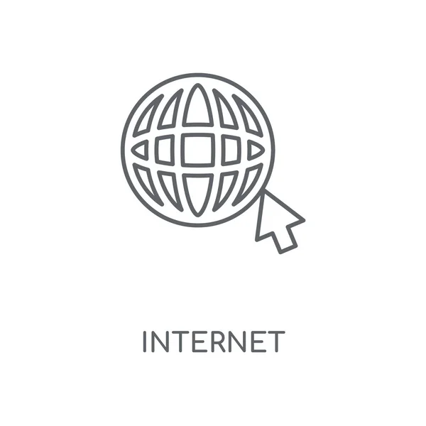 インターネット線形アイコン インターネット概念ストローク シンボル デザイン 薄いグラフィック要素ベクトル イラスト 白い背景 Eps の概要パターン — ストックベクタ