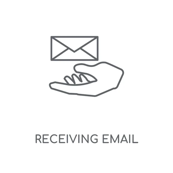 受信メールの線形アイコン 受信メールの概念のストローク シンボルのデザイン 薄いグラフィック要素ベクトル イラスト 白い背景 Eps の概要パターン — ストックベクタ