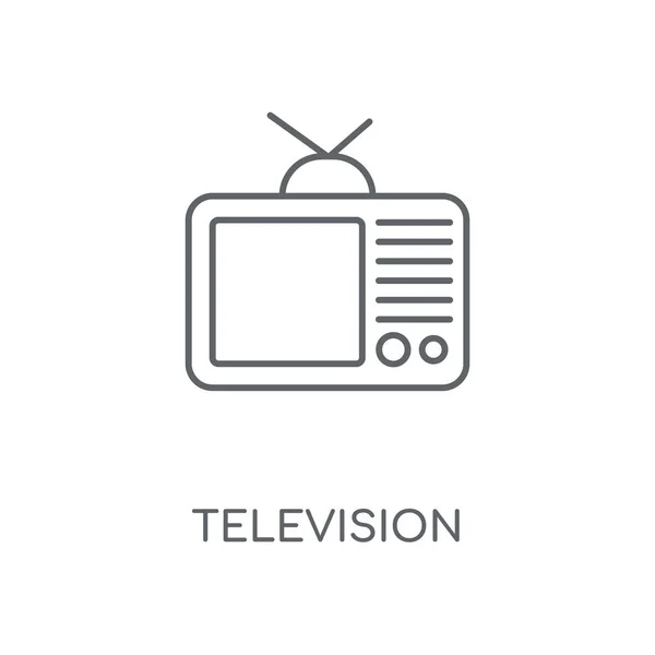 Ícone Linear Televisão Conceito Televisão Design Símbolo Acidente Vascular Cerebral — Vetor de Stock