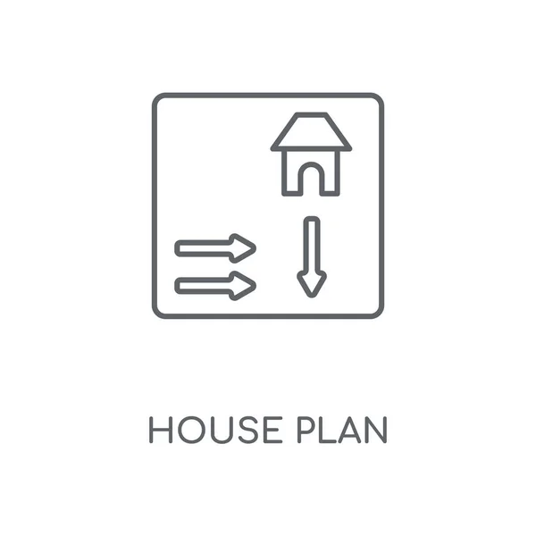 Huis Plan Lineaire Pictogram Huis Plan Beroerte Symbool Conceptontwerp Dunne — Stockvector