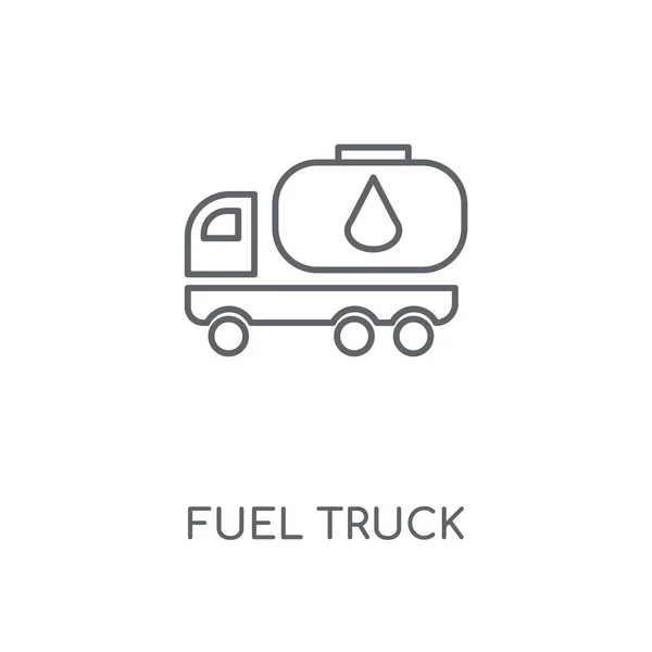 Camion Carburant Icône Linéaire Camion Carburant Concept Course Symbole Conception — Image vectorielle