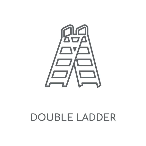Icono Lineal Escalera Doble Diseño Símbolo Carrera Concepto Escalera Doble — Vector de stock