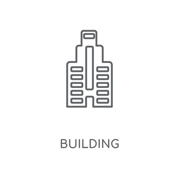 Lineares Icon Aufbauen Gebäudekonzept Strich Symbol Design Dünne Grafische Elemente — Stockvektor